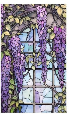 Sichtschutzfolie Fenster Lila Blumen Sonnenschutzfolie Fenster,Sichtschutz Fensterfolie,Durchsichtig Thermofolie Fenster Gegen Hitze,Milchglasfolie Statisch Haftend