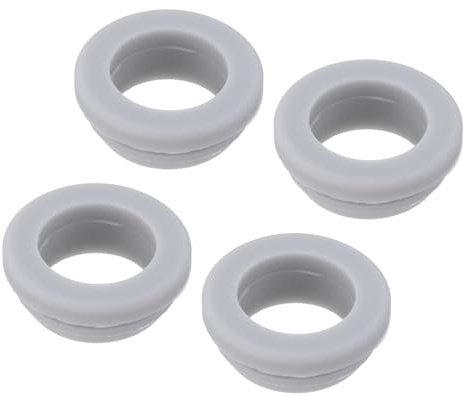 sourcing map 4Pcs Snap Rubber Grommet Plug Mount Dia 20mm ID 16mm Narrow Groove Width 2mm Seal Anti-Scratch for Electrical Box Cable Pipes Grey