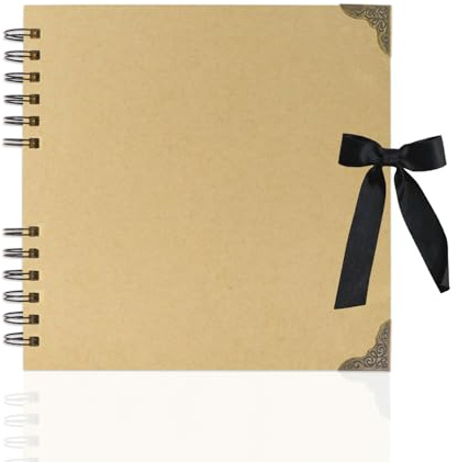 Scrapbook-Album, 20,3 x 20,3 cm, dickes 250 g/m² Kraftpapier (60 Seiten), Kunstbedarf für Bastelarbeiten, Gästebücher, Reisen, Geburtstags- und Urlaubsgeschenke.