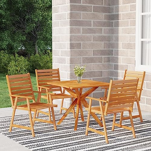 XGWKCNV Gartenmöbel-Set, 5-teilig, Massivholz, Akazie, Gartenmöbel-Set