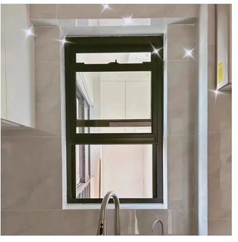 Fenêtre coulissante verticale pour sous-sol ouvert de rechange avec ventilation inférieure, dimensions 40 x 60 cm