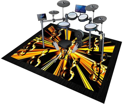 ZAJENKUB Drum Teppich Schlagzeugteppich 200 x 160 cm rutschfeste Schallschutzmatte, Schallschutz Teppich Für Bassdrum-Snare, Schallschutz Teppichmatte, Schlagzeug Teppich