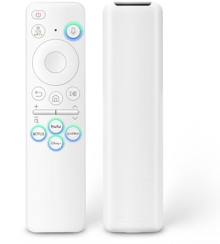 Voice Rechargeable Remote for Samsung-Smart-TV-Remote-Control, Replacement Compatible for Samsung Frame QLED Crystal UHD Solar Smart TVs