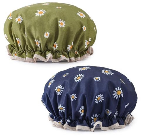 2 Pezzi Di Tappo Della Doccia Stampati Floreali, Tappo Della Doccia Da Donna, Tappo Della Doccia Impermeabile, Tappo Della Doccia Riutilizzabile, Accessori Per La Doccia