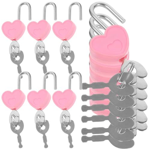 jojofuny 24satz Herzschloss Für Vorhängeschloss Mini-vorhängeschloss Gepäckschloss Herzförmiges Schloss Kleines Schloss Mit Schlüssel Für Koffer Rucksack Schultasche