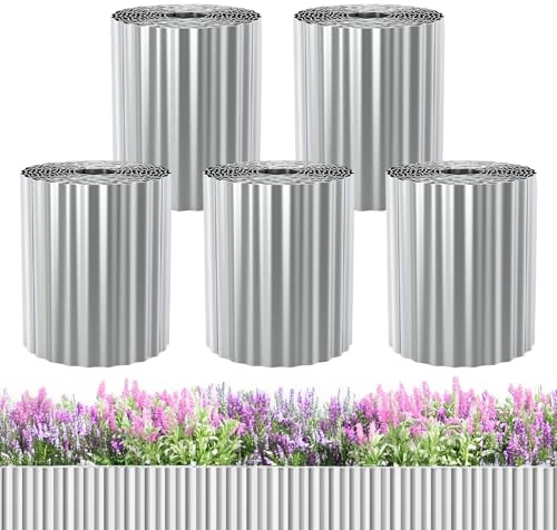 Garden Mile Bordure de jardin en métal de 25 m – Bordure de jardin en acier galvanisé robuste – Bordure résistante à la rouille pour jardin – Résistante aux intempéries (15 cm x 5 m – 5 x 5 m)