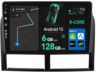 BXLIYER - [Octa-Core, 6G+128G] - Android 15 Autoradio pour Jeep Grand Cherokee WJ (1998-2004) GPS Navigation Radio - CarPlay Android Auto - DSP Dab Volant WLAN 4G - Caméra + MIC - 2 Din IPS 9 Pouce