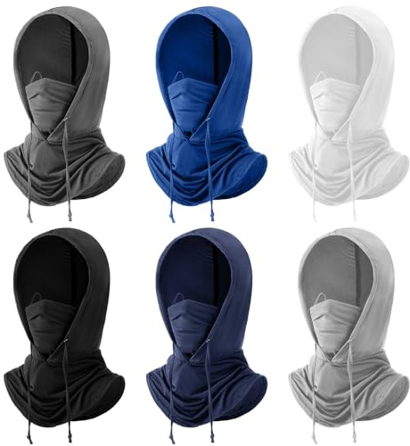 Patelai 6 Pcs Summer Balaclava Sun Protection Hood Breathable Full Head UV Mask Ski Face Cover for Men Women Motorcycle Cycling Fishing Running