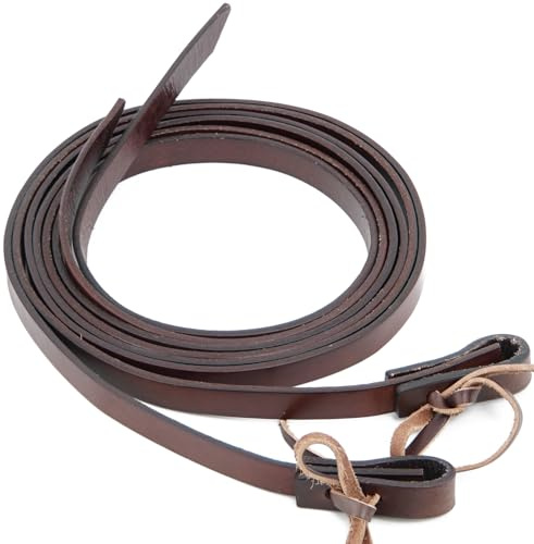 QMYBROW Western Horse Split Zügel, schweres Geschirr, Leder, 1,6 cm x 2,1 m, Braun