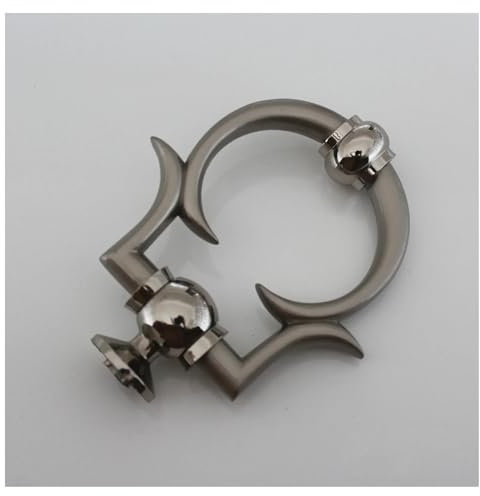 Llamador Puerta,Aldaba para Puerta Aldaba de Puerta Sencilla de aleación de Zinc, Color Negro, Dorado, Plateado y Negro, con Forma de Pistola, for Muebles(Sand Silver)