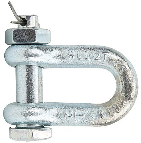 Walfront D Ring Anchor Shackle Heavy Duty Alloy Steel Galvanized Bow Type 2T Lifting Tools for Marine and Industrial Use (2T)