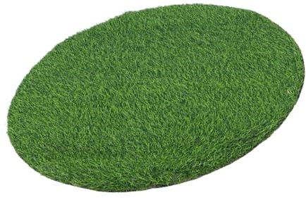 DIYEAH Alfombra Césped Artificial Redonda Antideslizante Turf Sintético Resistente para Decoración Exterior Interior Fácil Instalación para Eventos y Áreas Comunes