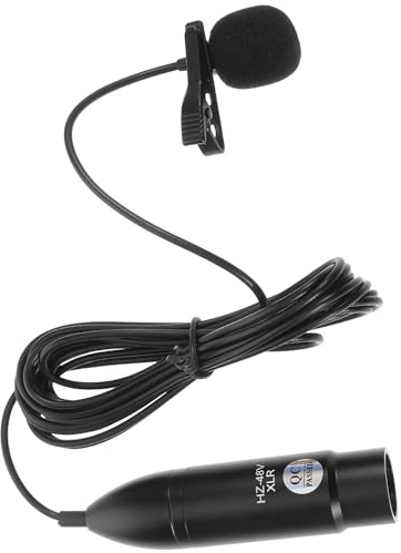 ULTECHNOVO 48V Professional Lavalier Microphone XLR Three-Pin Interface, 3-Meter Wearable Lapel Clip-On Mic for Recording and Interview