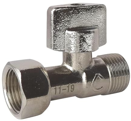 SOMATHERM FOR YOU, Robinet de WC 1/4 de tour droit nickelé brut M12/17 - Ecrou prisonnier 12/17 - Raccordement rapide, étanchéité par joints toriques, pression max 6 bars, eau froide | Coupez facilement votre eau grâce à ce robinet droit en laiton, robuste et durable.