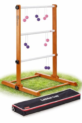 Uber Games Original 2026 Leitergolf Spiel, Tragetasche, Rosa und Lila | Leiterspiel Wurfspiel mit Offizielle Soft Bolas, Spiel Indoor und Outdoor