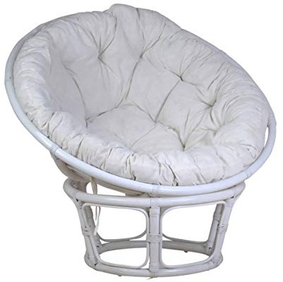 MiaMöbel Sessel 80 cm Modern Rattan Weiß