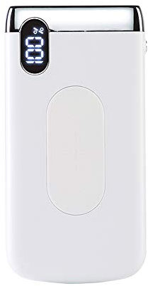 MYYING ELE Qi Charger Wireless Power Bank 20000mAh Fast Charging External Battery Pack with LED Display and Dual USB & Dual Input Compatible with Qi Enabled Smartphones Devices, White