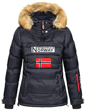 Geographical Norway Damen Winterjacke Belancolie Parka Jacke Schlupfjacke Skijacke Kapuze Webpelz