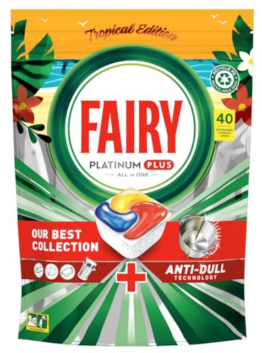 Fairy Platinum Plus Tablettes Lave-Vaisselle Citron 40 Comprimés