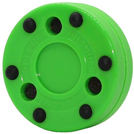 Green Biscuit NHL Street Rollhockey Puck - Outdoor Off Ice Hockey Pucks zum Üben + Training und Schlägerhandhabung - Original Street Puck mit Rollen - Durchmesser 7,6 cm, Dicke 2,5 cm