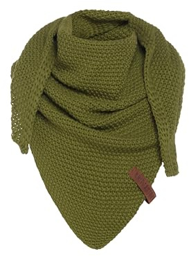 Knit Factory - Coco Trekantssjal Junior - Moss Green - 140x60 cm