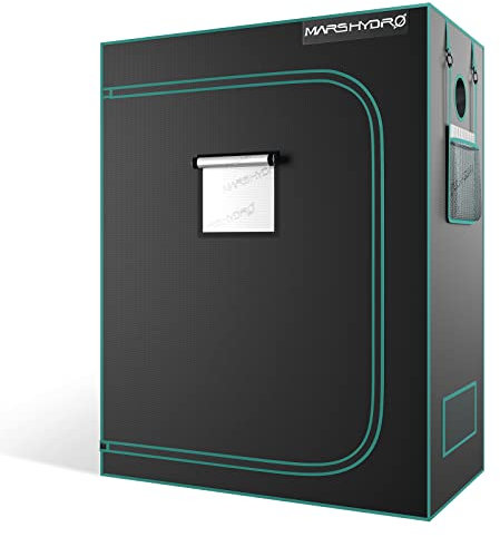 MARS HYDRO Tenda da coltivazione avanzata, 121,9 x 61 x 152,4 cm, in Mylar 1680D ad alta riflettenza, per coltivazione idroponica, con finestra di osservazione, vassoio da pavimento e cerniera liscia