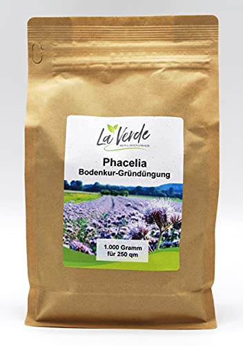La Verde MEIN GARTEN UND ICH. Phacelia Graines de 1 kg pour 250 m², amitié des abeilles, traitement du sol, engrais vert annuel, semences sans génie génétique