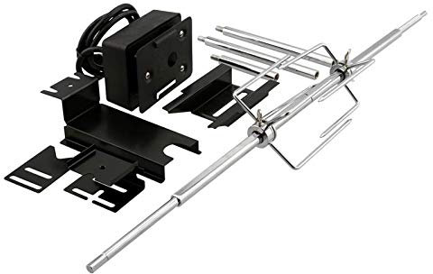 Nexgrill Edelstahl Grill-Drehspieß Set mit Motor bis zu 111cm, Elektrischer Grillspieß inkl. Fleischgabeln, Rotisserie Gasgrill BBQ Grilldrehspiess