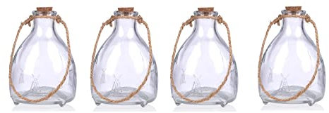 Wespenfalle 3er oder 4er Set, Glas Wespen Abwehr Ohne Chemie, 360 Grad Wirkung, Mückenfalle, Fliegenfalle + Glückaufkleber (4er Set)