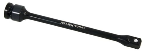 Neilsen CT5050 1/2in Dr Torque Limiting Extension Bar 100Nm 200mm | 1/2in drive,100Nm torque limit,200mm length,75 ft/lb rating,For air or cordless impact guns,Not for breaker bars or ratchets