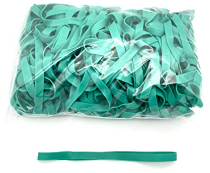 Progom - Elastici free latex (TPR) - 200 (Ø127) mm x 10 mm - Colore verde - Borsa da 1 kg
