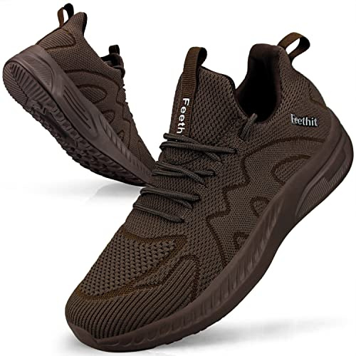 Feethit Sneakers Löpning Herr Löpning Löpning Jogging Promenader Bambas Gym Fitness Atletisk Gymnastikskor Arbete Sneakers Lätta Andningsaktiva Sportskor Herr, Brunt, 42 EU