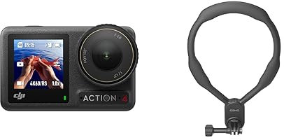DJI Osmo Action 4 Standard Combo - 4K/120fps Waterproof Action Camera with a 1/1.3-Inch Sensor, Stunning Low-Light Imaging, 10-bit & D-Log M Color Performance, Long-Lasting 160 Mins, Outdoor Camera
