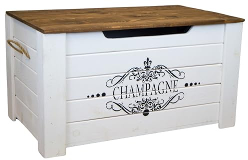 Holztruhe Pascale mit Aufdruck Champagne -Endlich Ordnung
