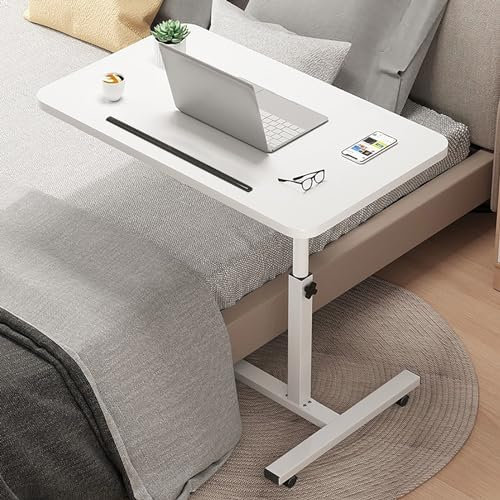 WHYATT Betttisch auf Rollen Höhenverstellbar, Rolltisch, Verstellbarer Betttisch mit Rollen für den Krankenhaus-Und Heimgebrauch(Single Card Slot)