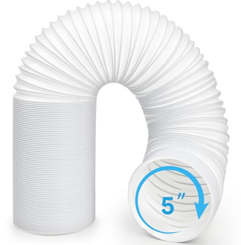 Portable Air Conditioner Hose, Asddage 5'' Diameter AC Exhaust Hose for Extension and Replacement, Clockwise Thread, Length up to 80, Flexible & Heat Resistant Compatible with LG Delonghi and More