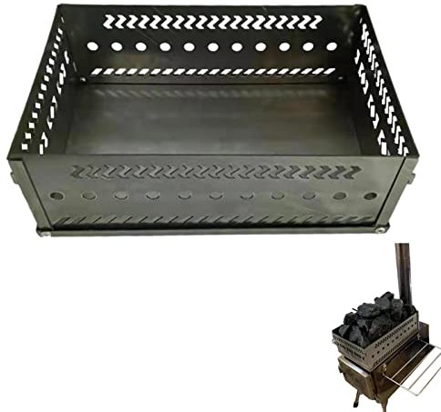 Generic Wok à charbon de bois en acier inoxydable pour barbecue - Panier de barbecue à charbon résistant à la chaleur - Outil de combustion d'extérieur pour la cuisine, le barbecue, la randonnée et