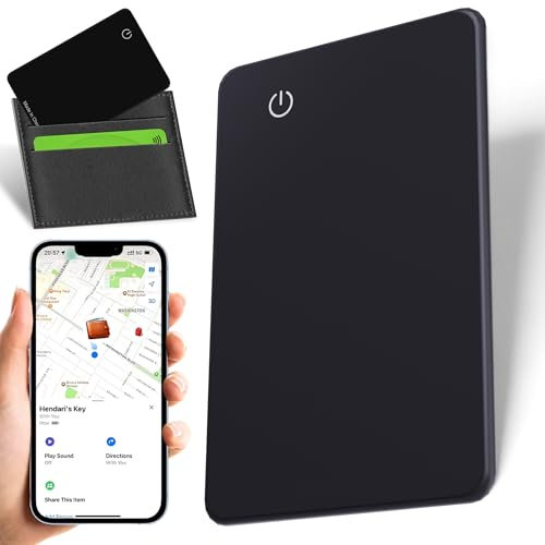 Skywin Wallet Tracker Card - Thin Wallet Locator Tracker Card for iOS, Tracker Wallet Finder for Men and Women - Item Finders Find Keys, Phone, Wallet, Locate Anything (Black)