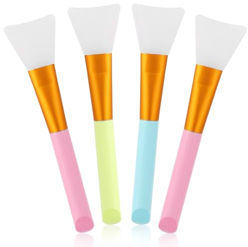 4pcs Face Mask Brush for Facial,Silicone Mask Applicator Soft Face Brush for Sleeping Mask, Mud Mask, Hairless Body Lotion