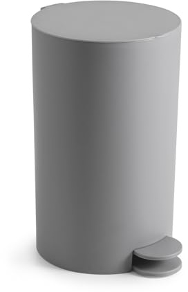 Gedy SHARON Papelera de baño con pedal 3L - Cubo de basura compacto con cubo interior extraíble, Fabricada en resinas Termoplásticas, 15,8 x 19,5 x 25,4 cm, Gris