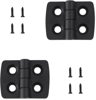 bociloy Lot de 2 charnières en plastique 40 mm x 30 mm pour armoire électrique, charnières de porte en nylon noir avec vis