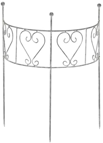 Rankgitter aus Eisen in Grau - Dekorative und robuste Rankhilfe 41 cm - Vielseitige Gartendekoration & Sichtschutz für Balkon, als Staudenhalter für Rosen, Gurken und Kletterpflanzen