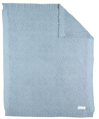 NOUKIE'S - Couverture Plaid pour bébé en Tricot 75x100 CM -100% Coton Bio, Douce, chaude, moelleux, agréable, confort - Idée Cadeau - Pour siège auto, poussette, Berceau, canapé, lit, parc