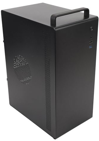 Caja para Computadora para Juegos Micro ATX ITX HDD SSD Compatible con 4 Puertos PCIE USB 3.0 2.0, 378 X 260 X 165 Mm Placa de Acero Negra Completa Caja para Computadora de Torre