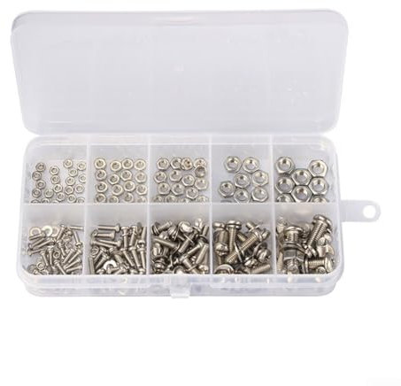 Edelstahl-Schrauben, Muttern, Bolzen-Sortiment, 320-teiliges Set, 2 mm, 2,5 mm, 3 mm, 4 mm, 5 mm, für elektrische Haushalte, Automobil, Marine