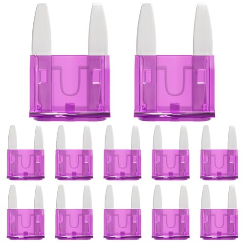 ALLECIN 50Pcs 3A Mini Car Fuses 3Amp MINI Blade Fuse 3Ampere Automotive Auto Fusibles for RV Vehicle Motorcycle Truck