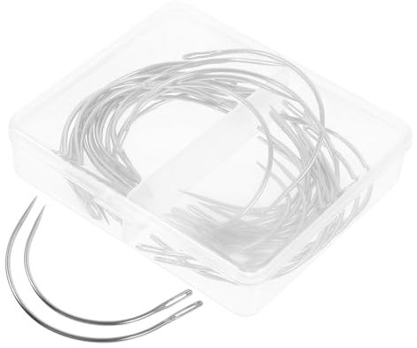 Operitacx 40 Piezas aguja de coser agujas de tejer knitting needles agujas tejer Agujas curvadas barrena aguja curva agujas tipo c aguja de tejer aguja de ojo