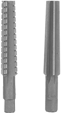 Set di 2 alesatori conici fini/grezzi HSS MT2, codolo cilindrico da 1,5x12,5 cm, per lavorazione di fori di precisione, lavorazione di ferro/plastica/legno, elevata capacità di