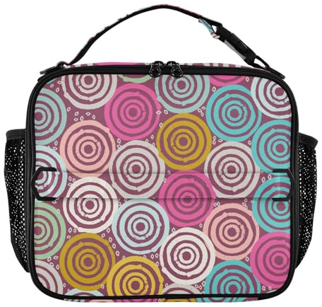 famyily Color Aesthetic - Lonchera para mujer, con doble cremallera, mantiene la comida caliente, bolsas térmicas aisladas para la escuela, el trabajo y al aire libre