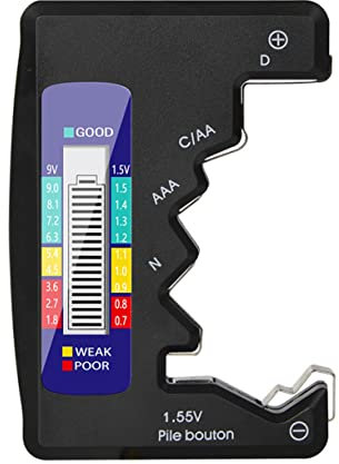Mikikit Easy to Use Portable Battery Test Device for Rechargeable Aa Aaa Battery Test Checker